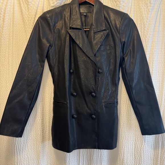 Anthropologie Blank NYC Faux Leather Black Blazer/Jacket Size Small - Picture 9 of 10